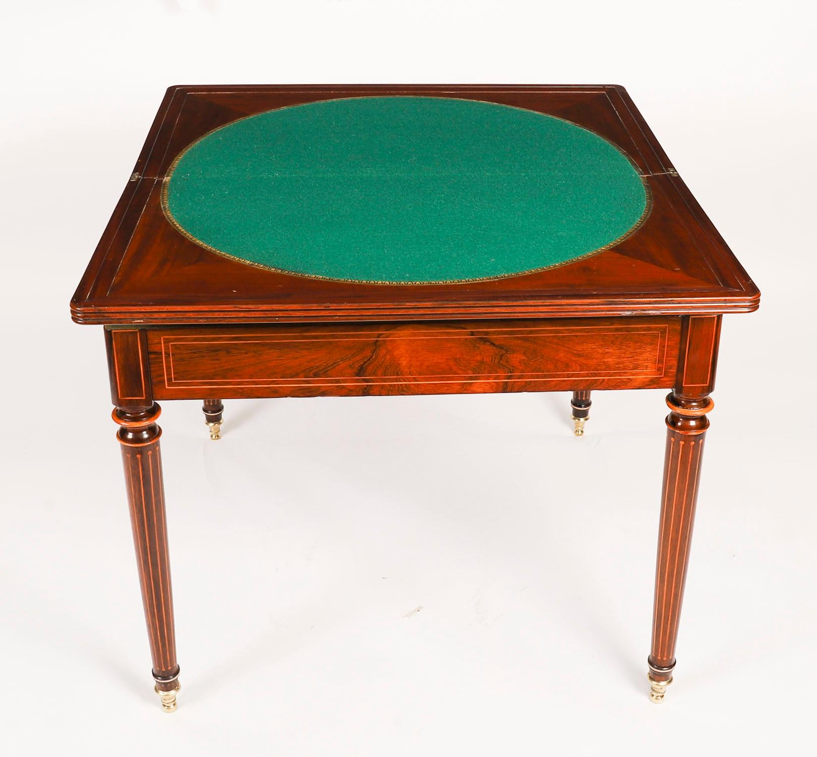 Antique Charles X Foldover Games Card Roulette Table Circa 1810 19th Century In Good Condition In London, GB