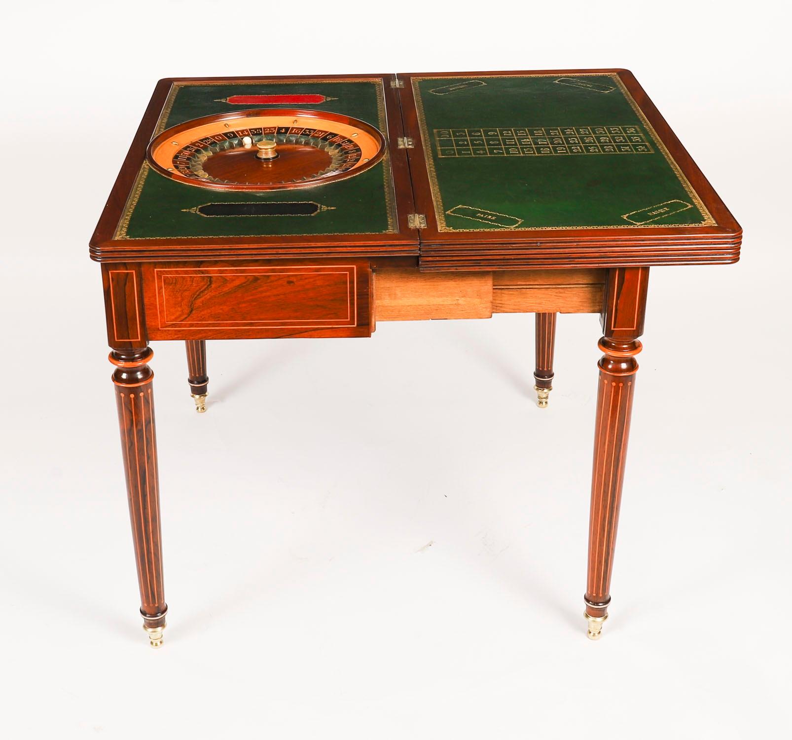 Gold Antique Charles X Foldover Games Card Roulette Table Circa 1810 19th Century