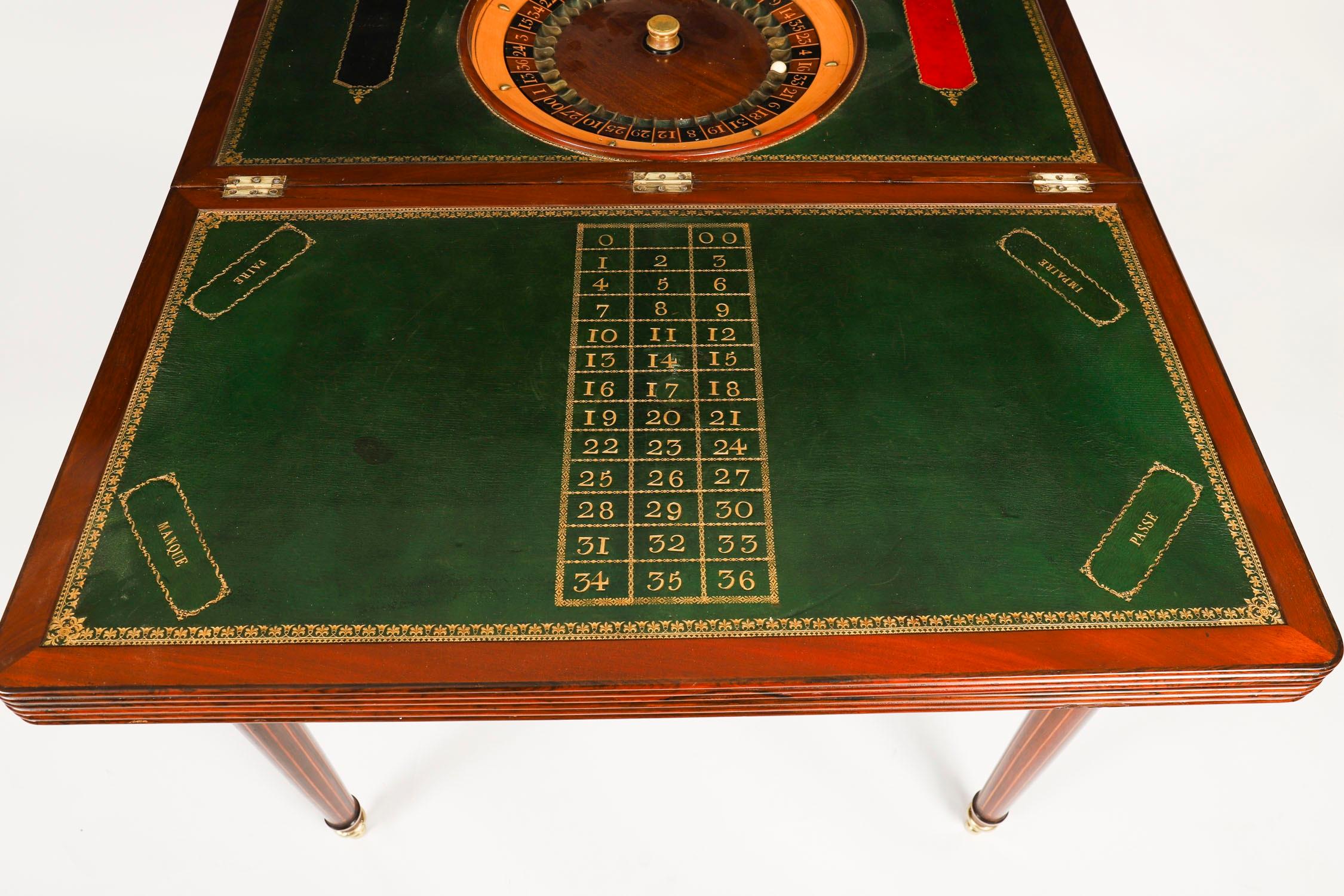 Antique Charles X Foldover Games Card Roulette Table Circa 1810 19th Century 4