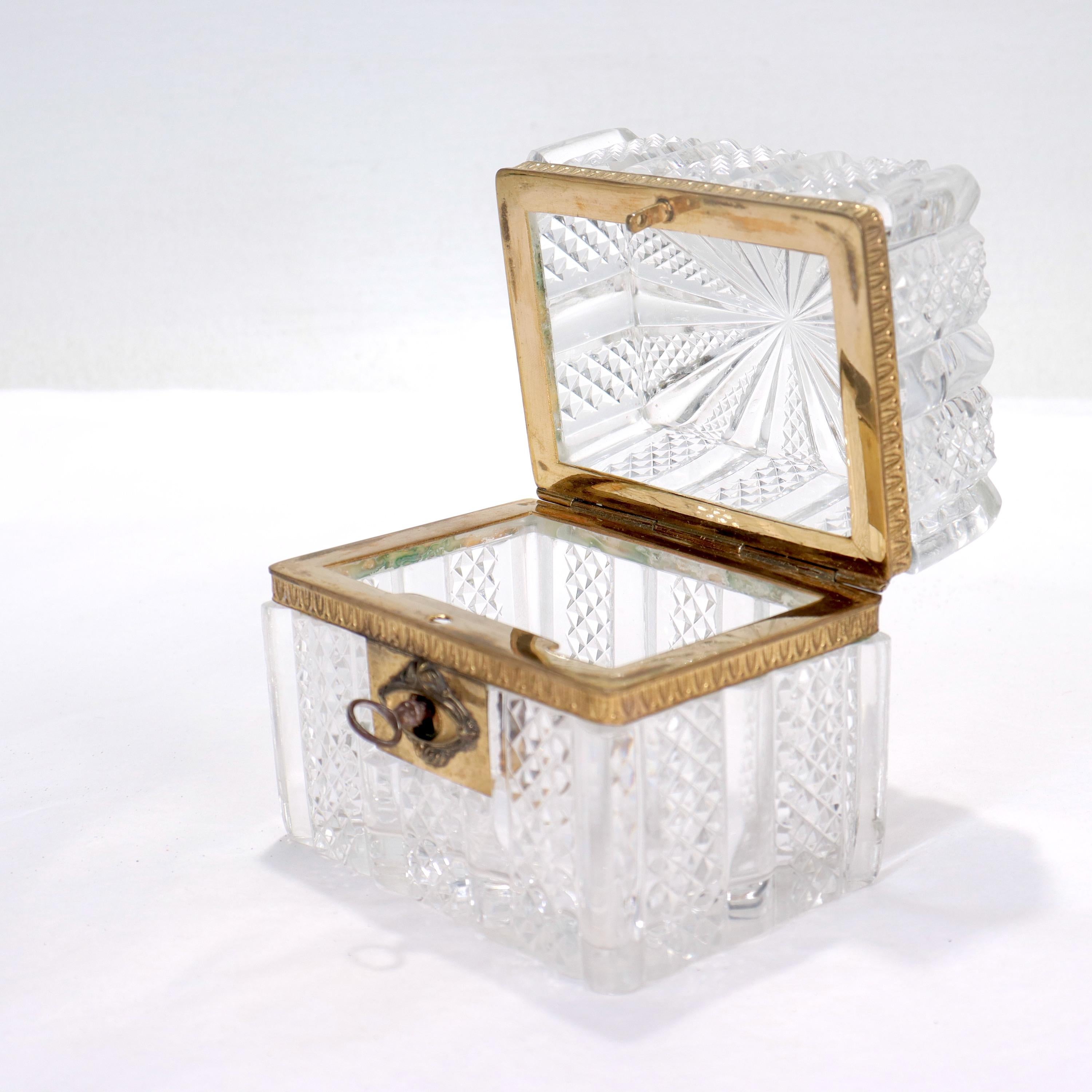 Antique Charles X French Cut Glass Casket  For Sale 1