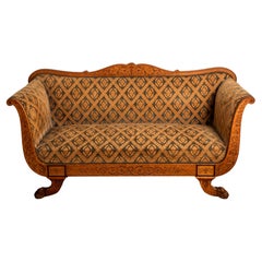 Antique Charles X inlaid sofa