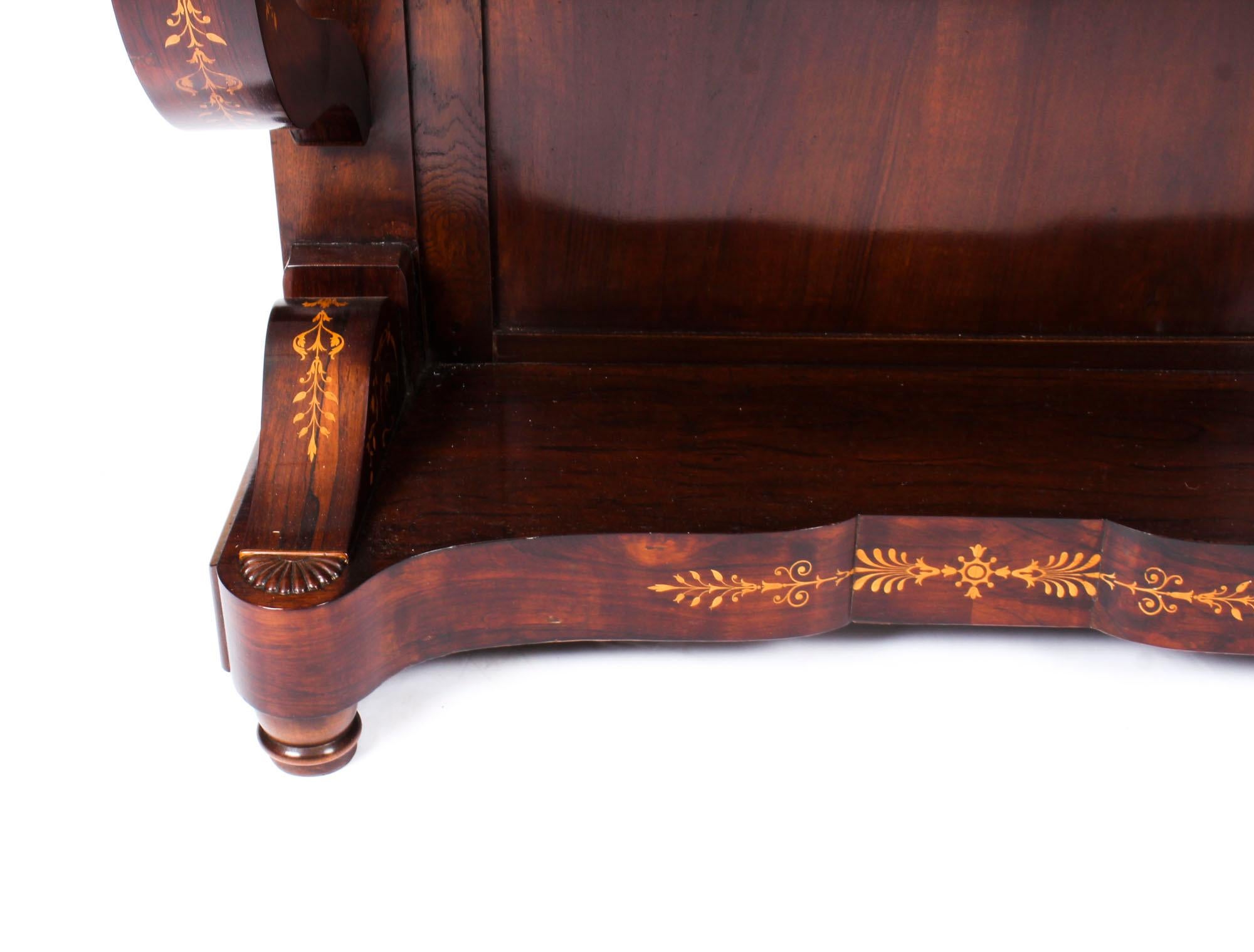 Antique Charles X Period Tigerwood Console Table, 19th Century 4