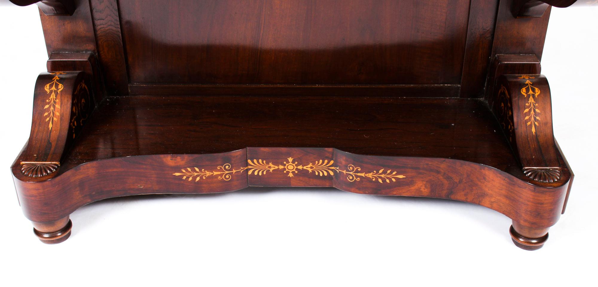Antique Charles X Period Tigerwood Console Table, 19th Century 2