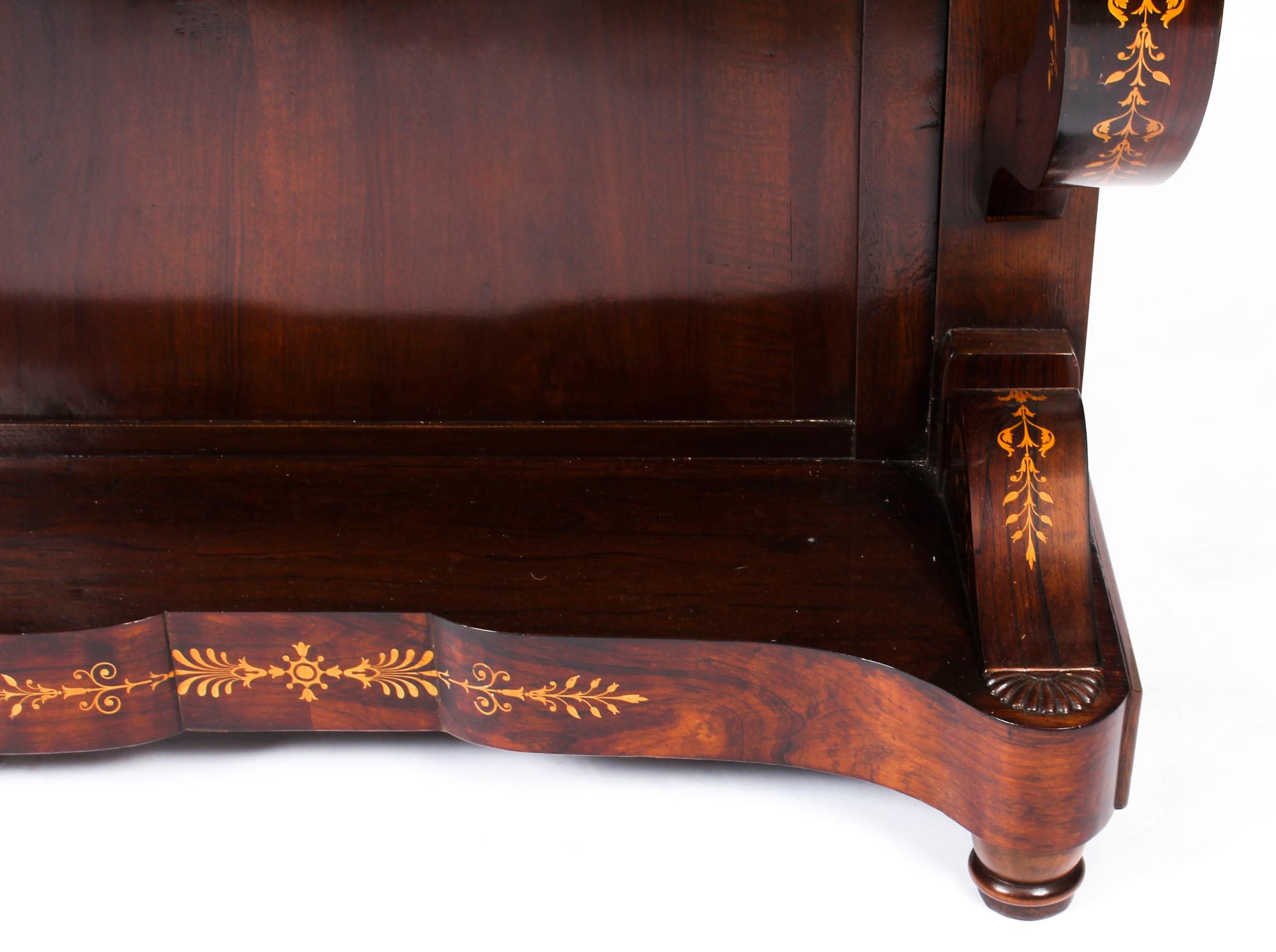 Antique Charles X Period Tigerwood Console Table, 19th Century 3