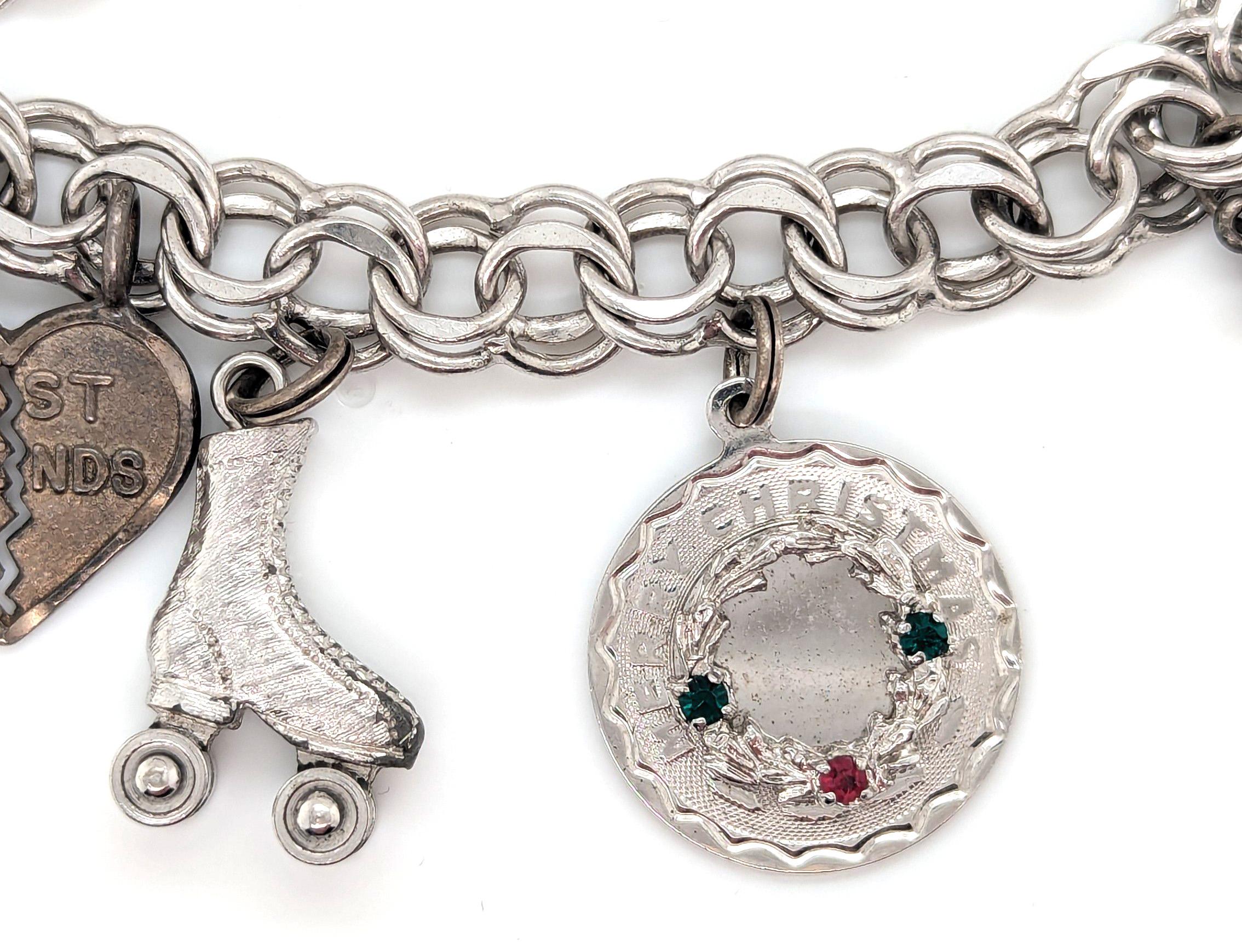 Pulsera antigua de plata de ley Gato animador patín 8 pulgadas en Excelente estado para la venta en Dearborn, MI
