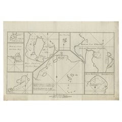 Carta antigua de Cap Providence y otras cartas de Hawkesworth, 1774