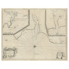 Carta antica di Dundee, Aberdeen e Montrose in Scozia, 1774 ca.