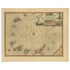 Antique Chart of the Canary Islands by Van der Aa, circa 1720