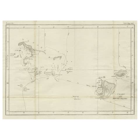 Antique Chart of the Friendly Islands or Nowadays Tonga, by Cook, 1784