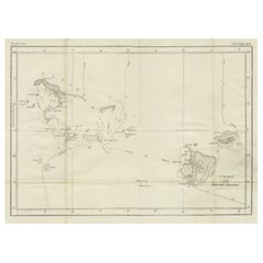 Antique Chart of the Friendly Islands or Nowadays Tonga, by Cook, 1784