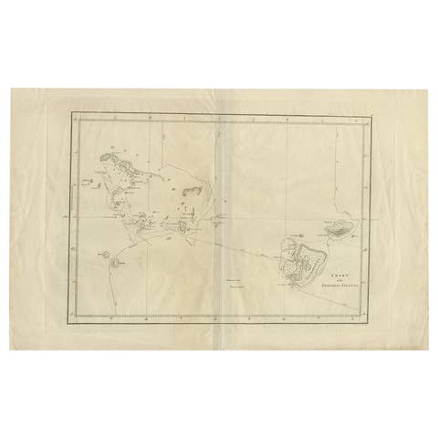 Antique Chart of the Friendly Islands or Tonga in the Pacific Ocean, 1785
