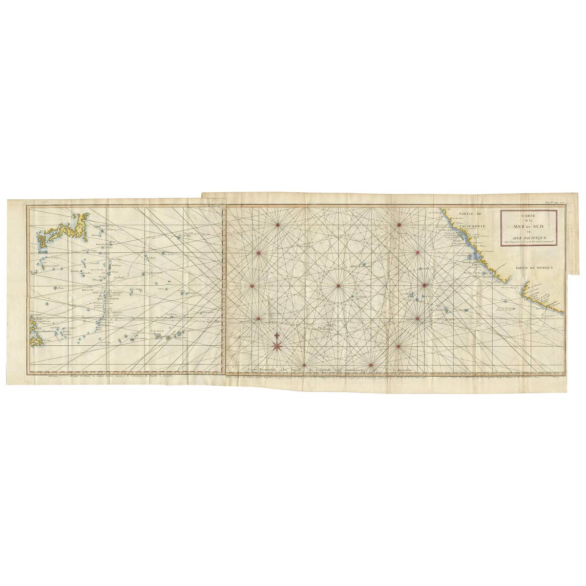 Antique Chart of the Mid-Pacific Ocean by Anson, c.1784
