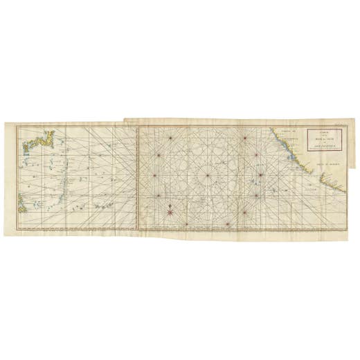 Antique Chart of the Mid-Pacific Ocean by Anson, c.1784
