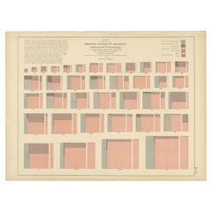 Antique Chart of the Population of the United States by Walker '1874'