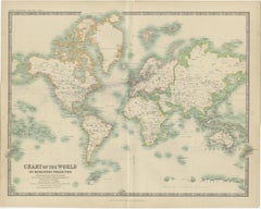 Antique Chart of the World by Johnston '1909'