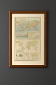 Cartes anciennes du monde - Caractéristiques physiques et carte ethnographique, 1884