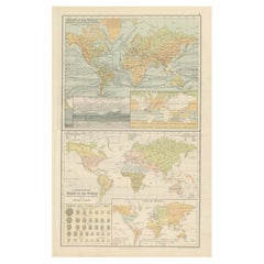 Antique Charts of the World – Physical Features and Ethnographical Map, 1884