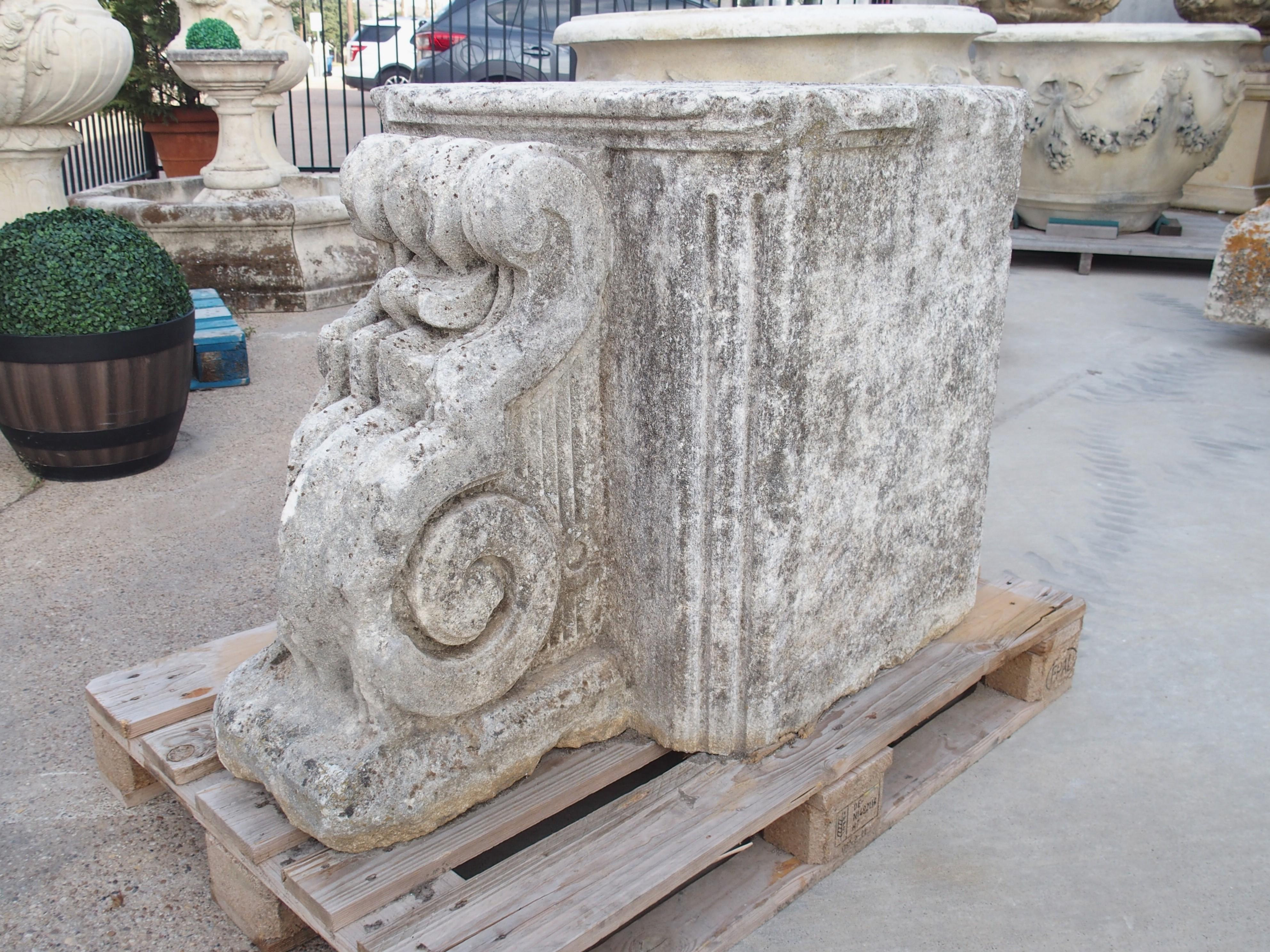 French Antique Chateau Column Base or Architectural from Dijon, France, Circa 1750 For Sale