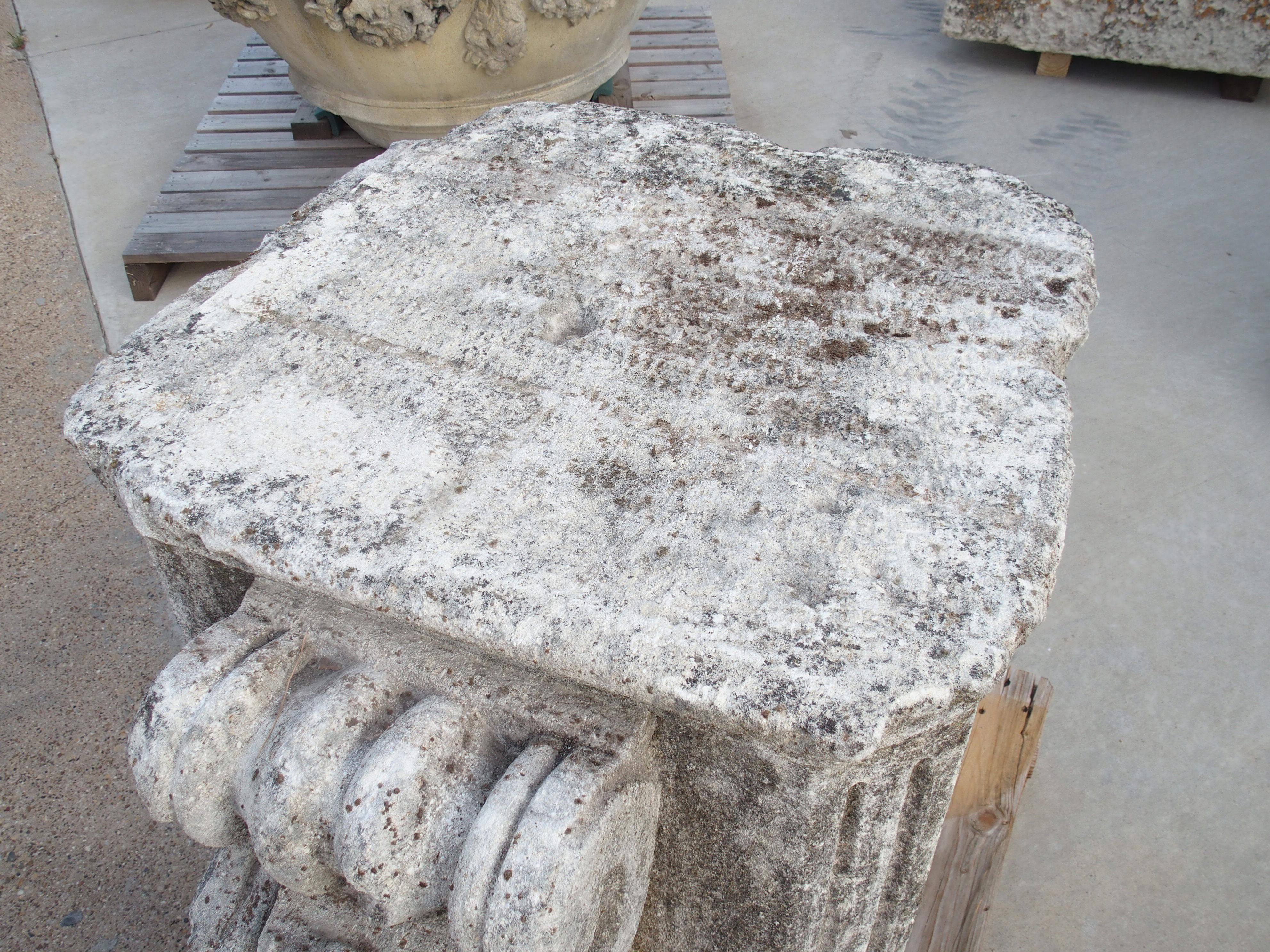 Antique Chateau Column Base or Architectural from Dijon, France, Circa 1750 In Good Condition For Sale In Dallas, TX