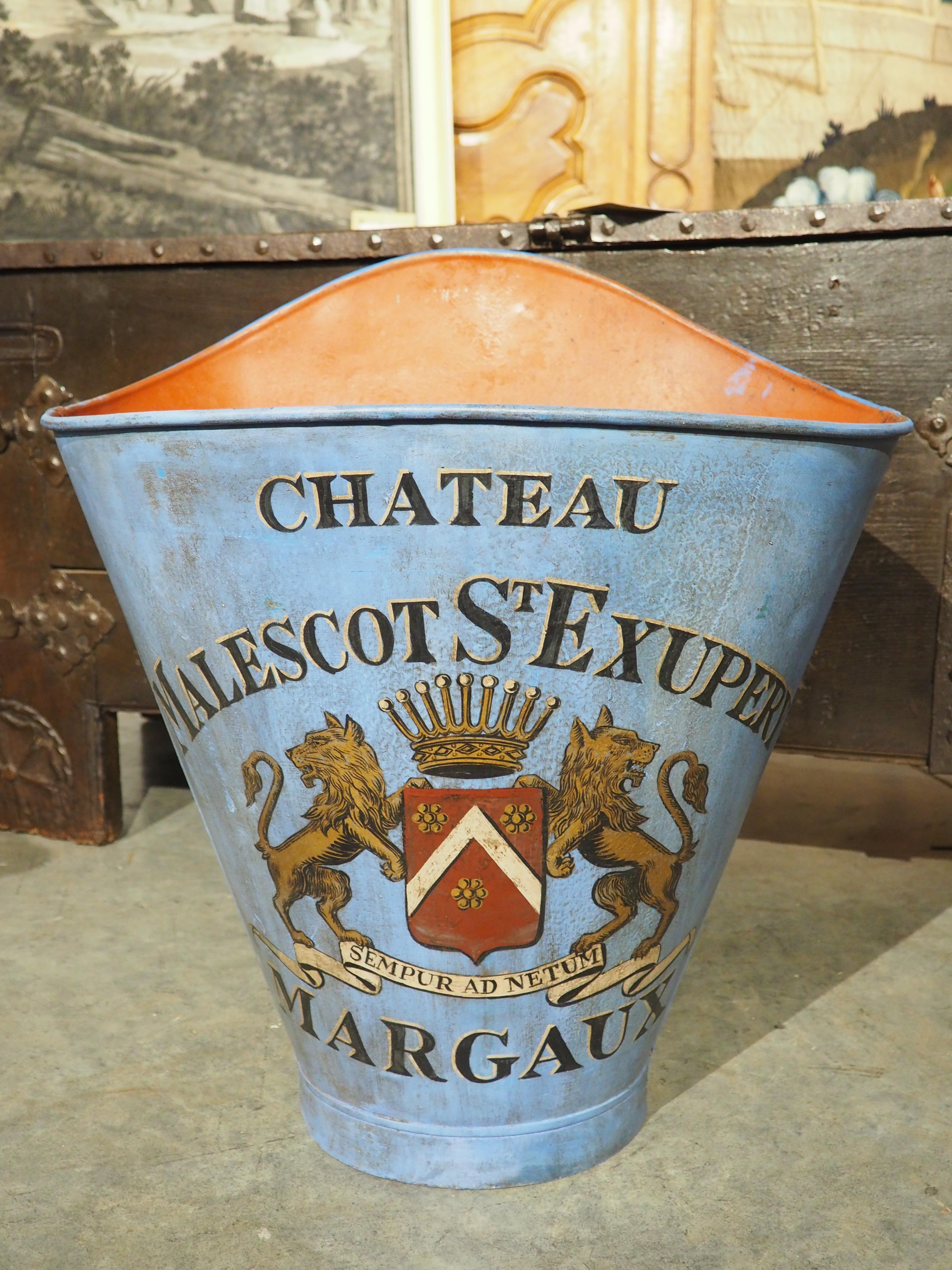 Antique “Château Malescot St. Exupéry” Grape Harvesting Hotte from France 4