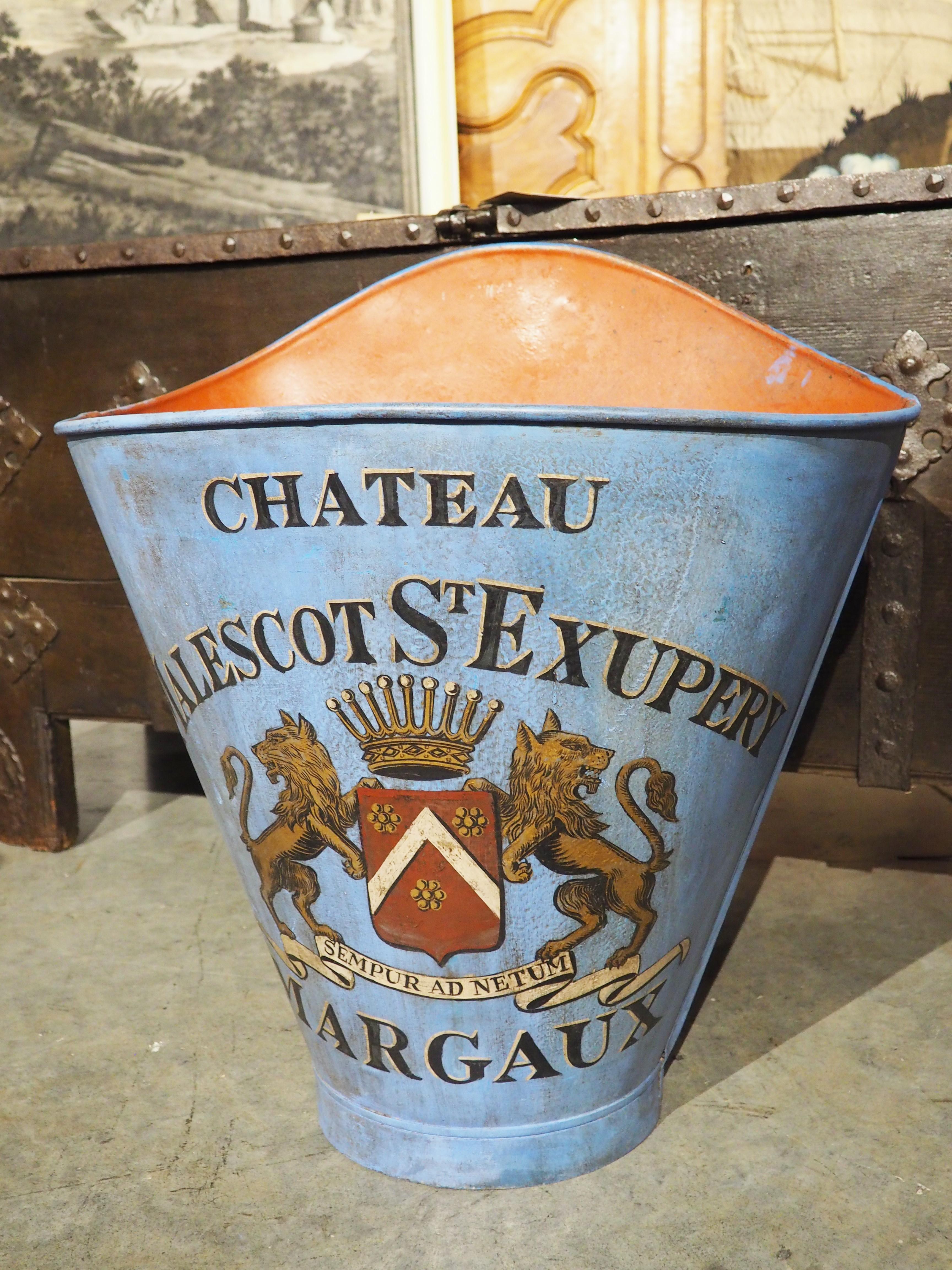 Antique “Château Malescot St. Exupéry” Grape Harvesting Hotte from France In Good Condition In Dallas, TX