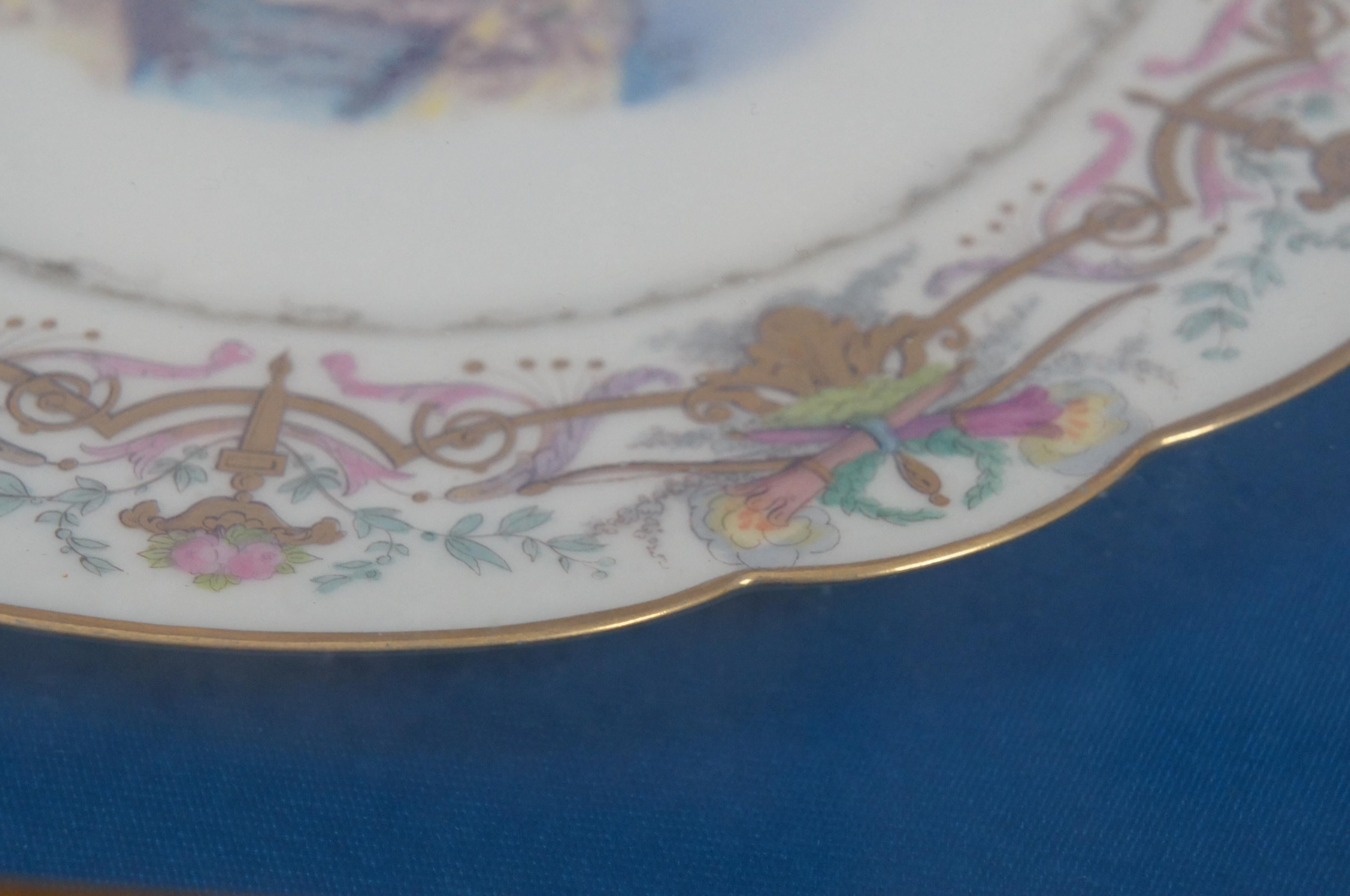 Antique Chateau des Tuileries Sevres Porcelain Portrait Plate French Framed For Sale 2