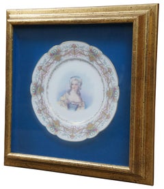 Antique Chateau des Tuileries Sevres Porcelain Portrait Plate French con cornice
