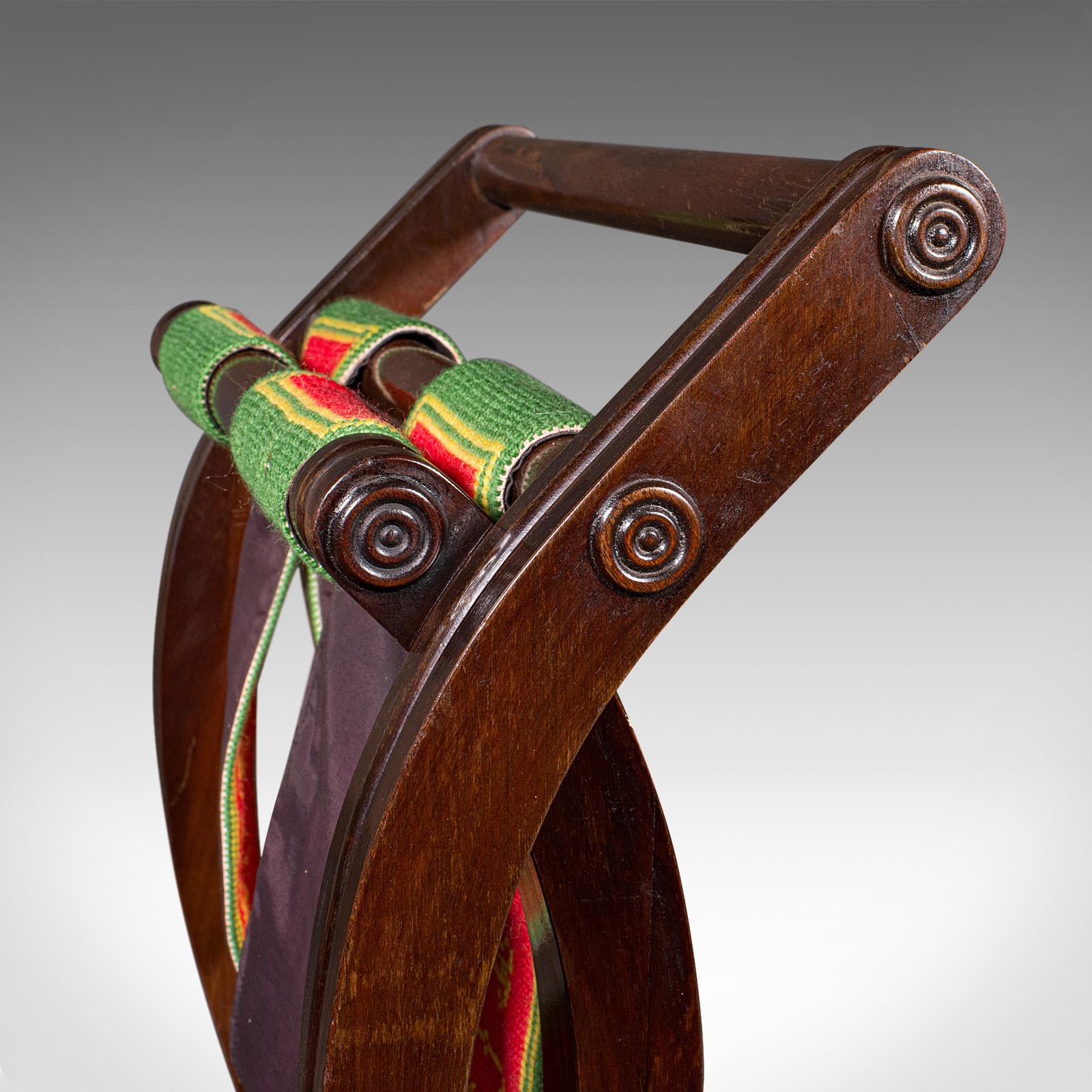 Antiquité Château Stand de bagages, Français, Porte-valises pliant, Edwardian, C.1910 en vente 4