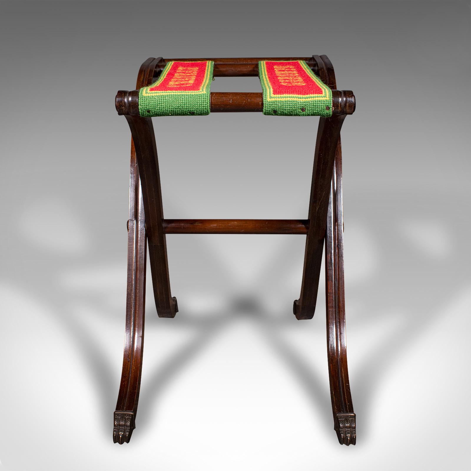Antiquité Château Stand de bagages, Français, Porte-valises pliant, Edwardian, C.1910 Bon état - En vente à Hele, Devon, GB