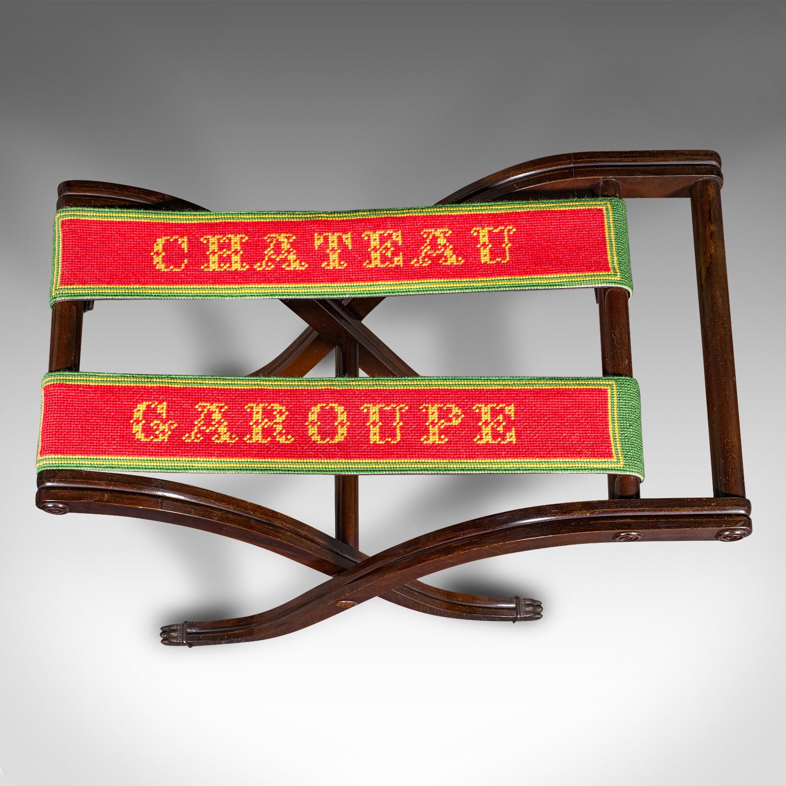 Antiquité Château Stand de bagages, Français, Porte-valises pliant, Edwardian, C.1910 en vente 2