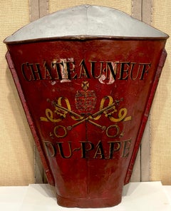 Antique Chateauneuf de Pape Red & Gilt Zinc Grape Hod
