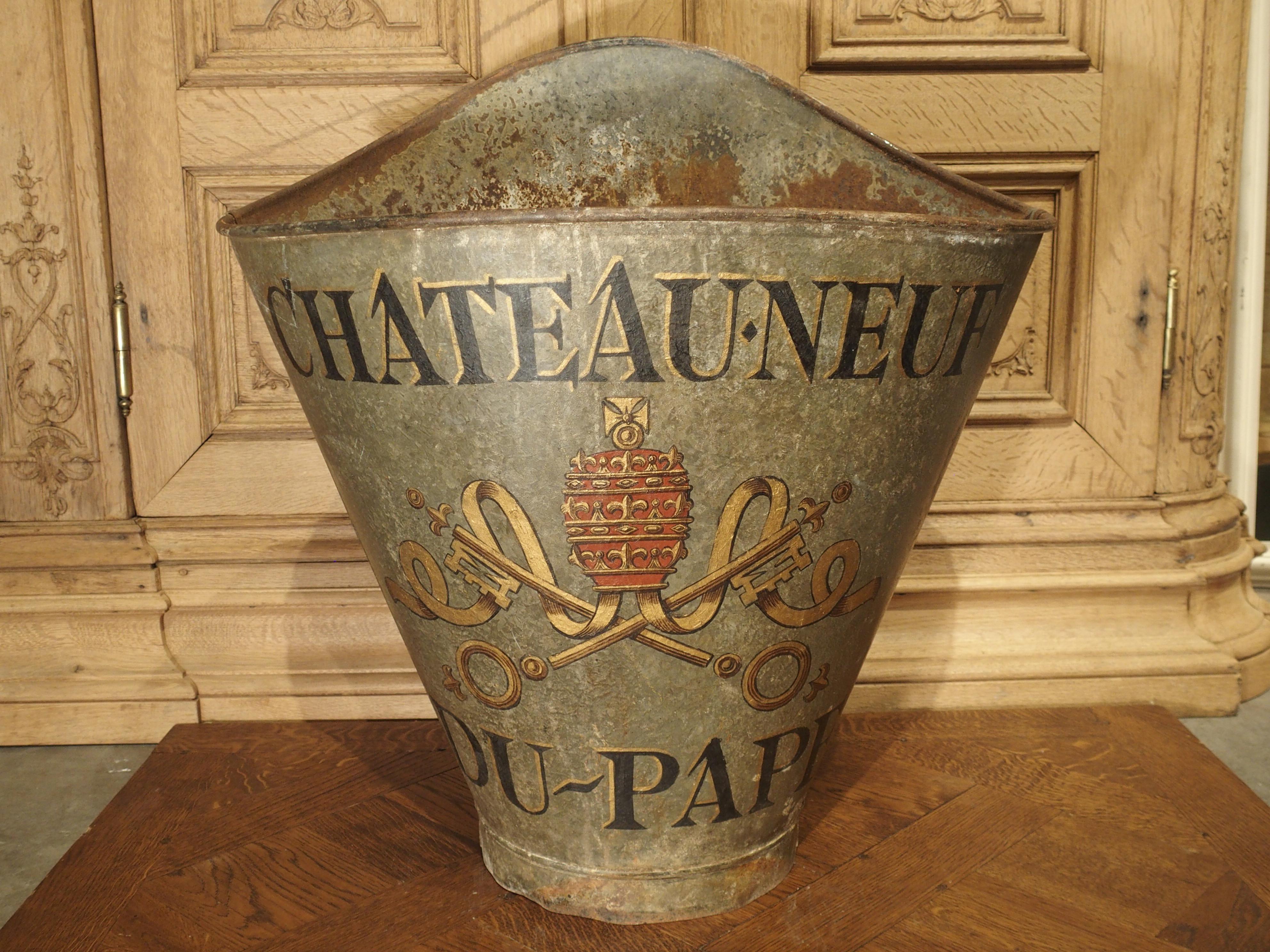 Antique Chateauneuf Du Pape Grape Harvesting Hotte 4