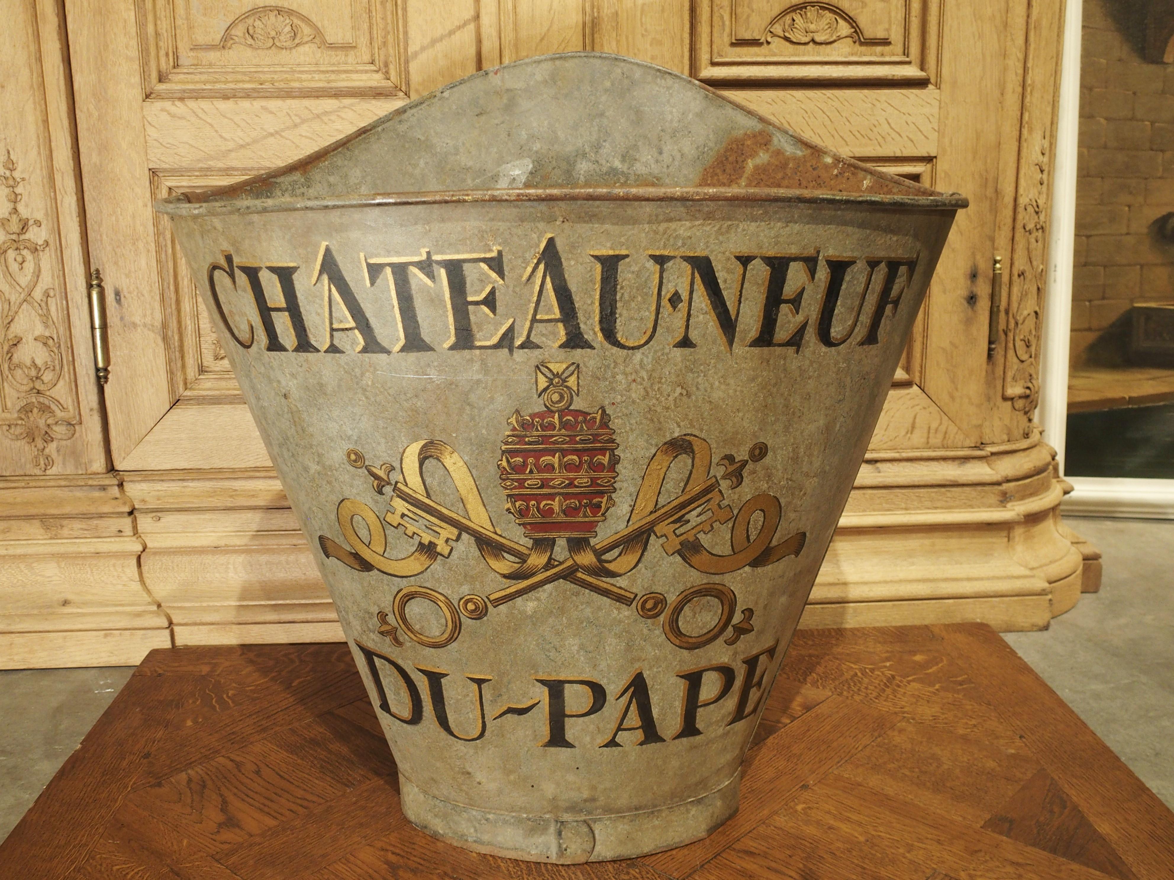 Antique Chateauneuf Du Pape Grape Harvesting Hotte 2