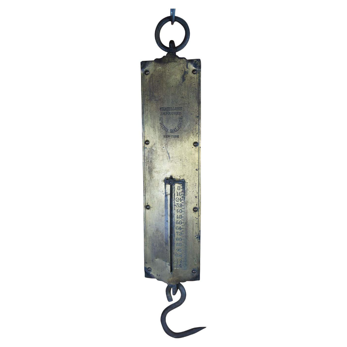 Antique Chatillons Brass Spring Balance 120lb Industrial Farm Scale New ...