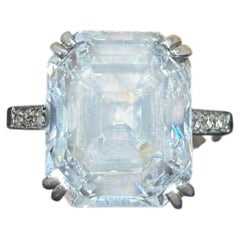 Anello antico Chaumet con diamante taglio smeraldo 5,69ct E Tipo IIA