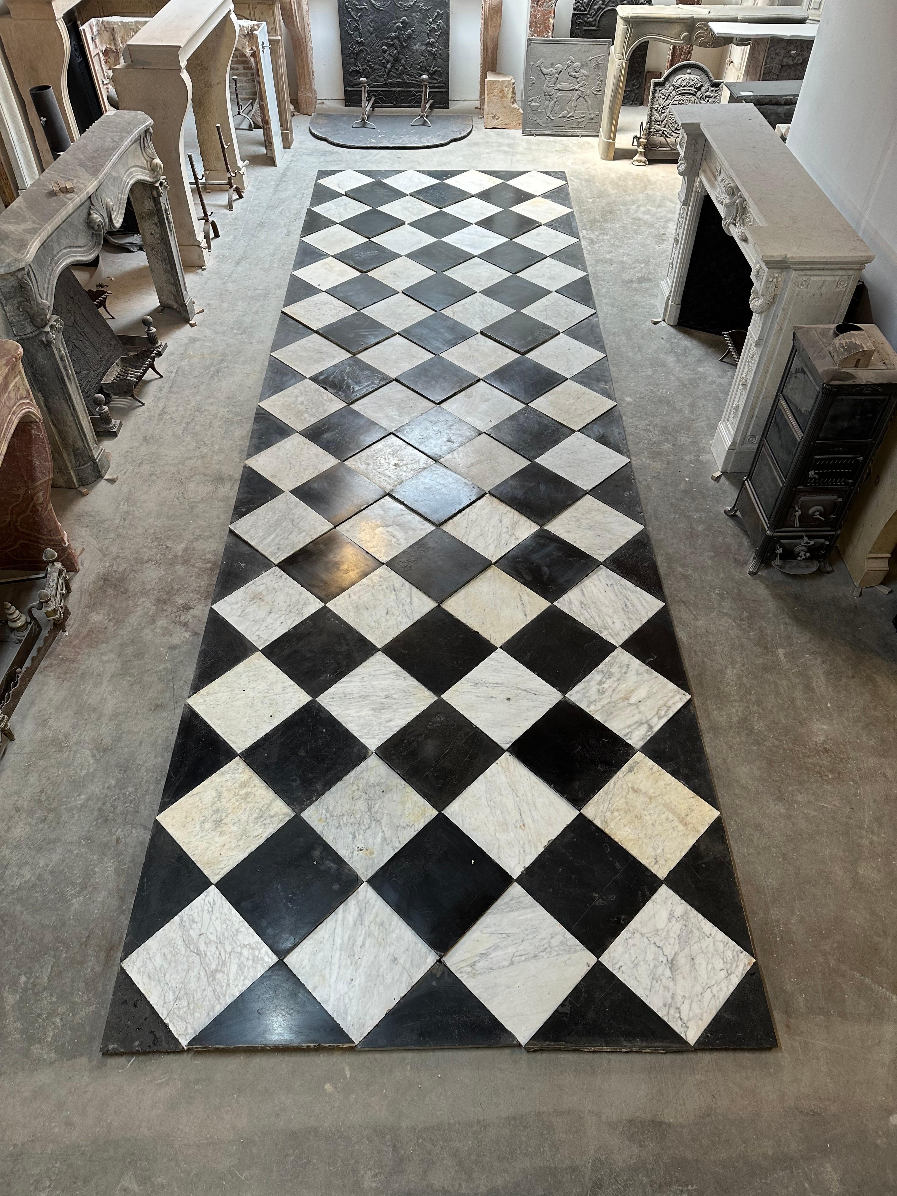 black and white checkered floor