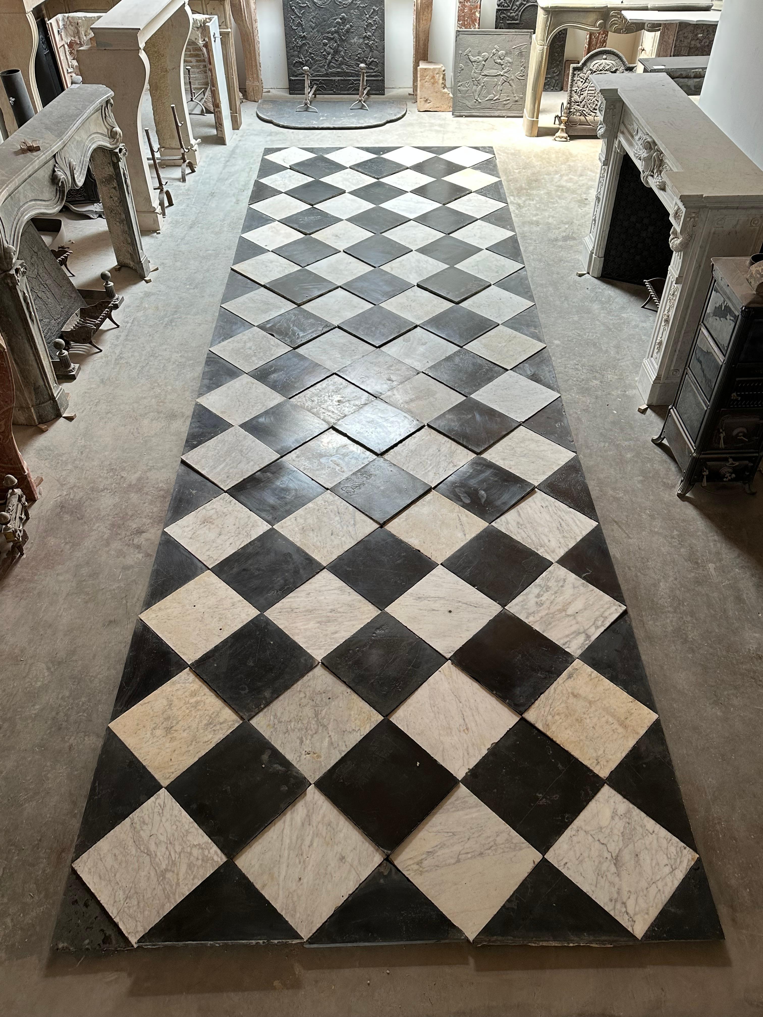 marble floor with black border