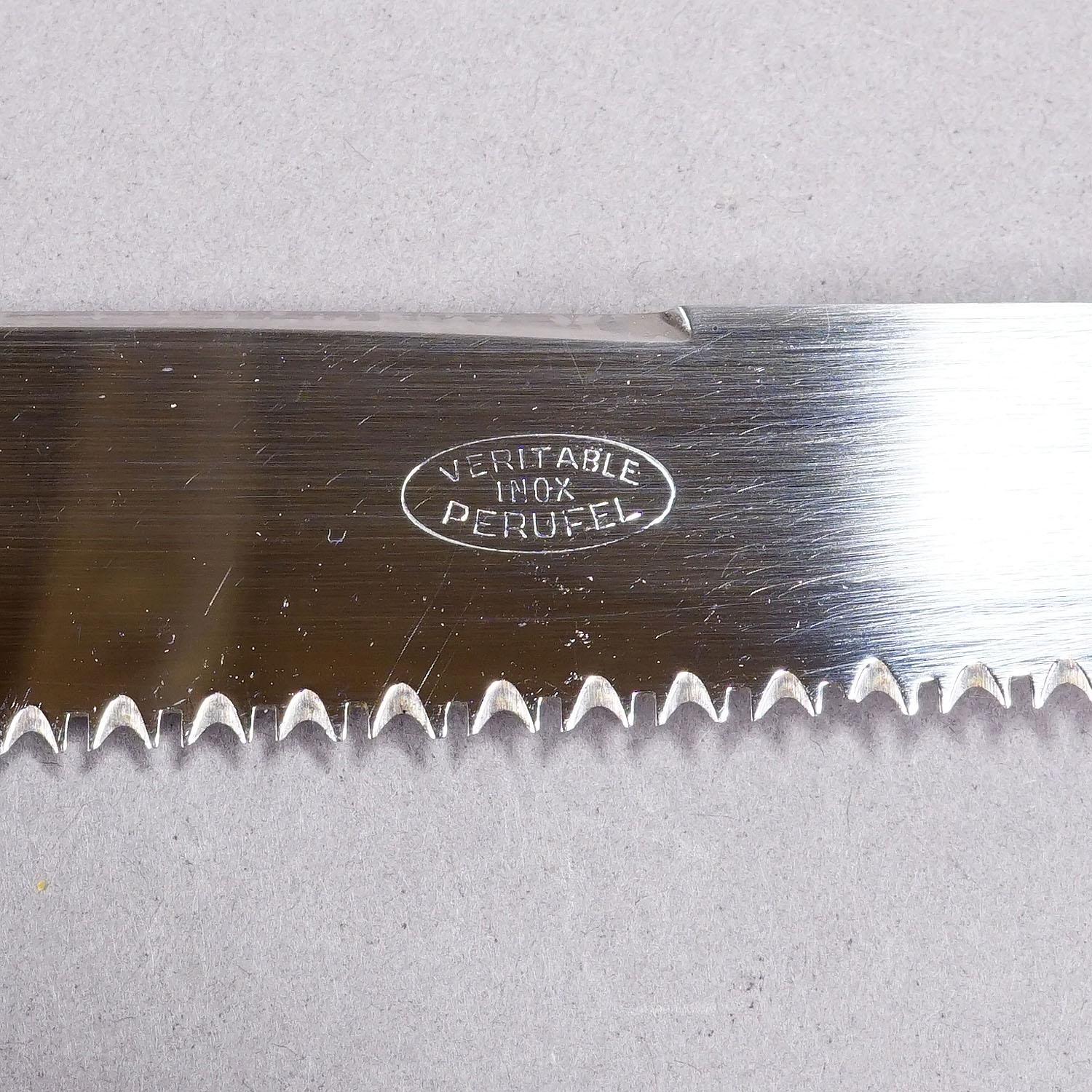 Métal Couteaux à fromage et à beurre antiques avec manches en cerf, vers les années 1950 en vente