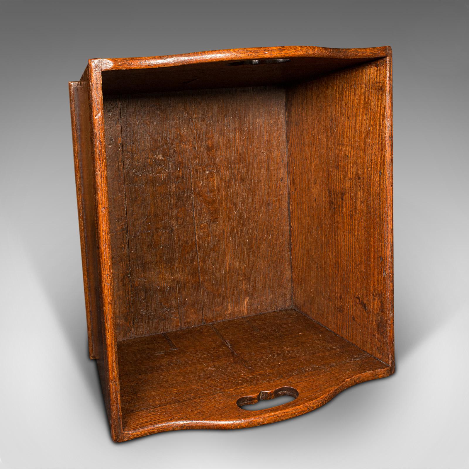 Antica cassetta per il trasporto del formaggio, inglese, Oak, vassoio per prodotti da giardino, georgiana, 1800 ca. in vendita 2