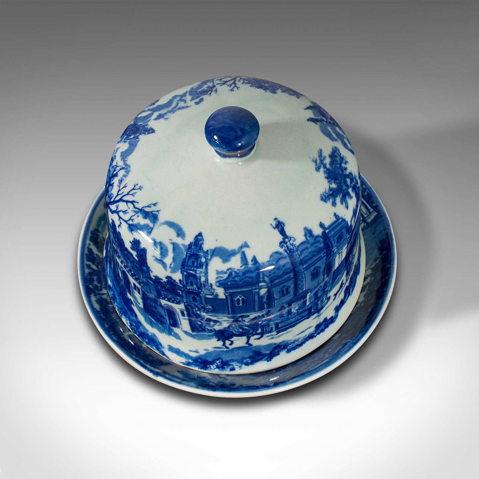 British Antique Cheese Keeper, English, Ceramic, Butter Dome, Victorian, Circa 1900 For Sale