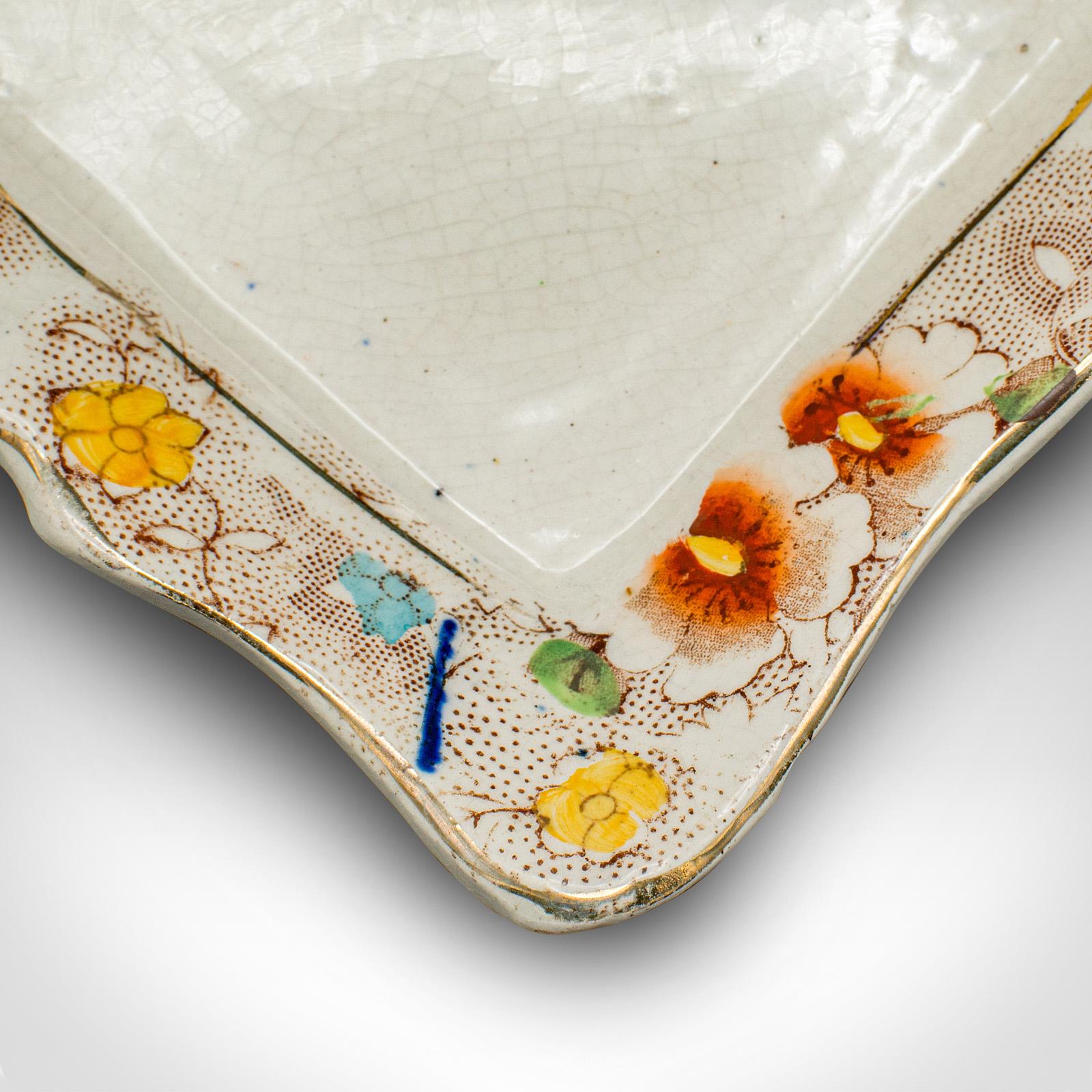 Fourchette à fromage antique anglaise, céramique, plat à beurre décoratif victorien, 1900 en vente 5