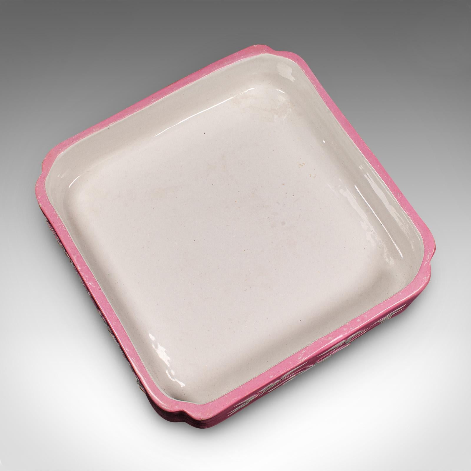 Antique Cheese Wheel Dish, English, Ceramic, Decorative Butter Tray, Victorian For Sale 2