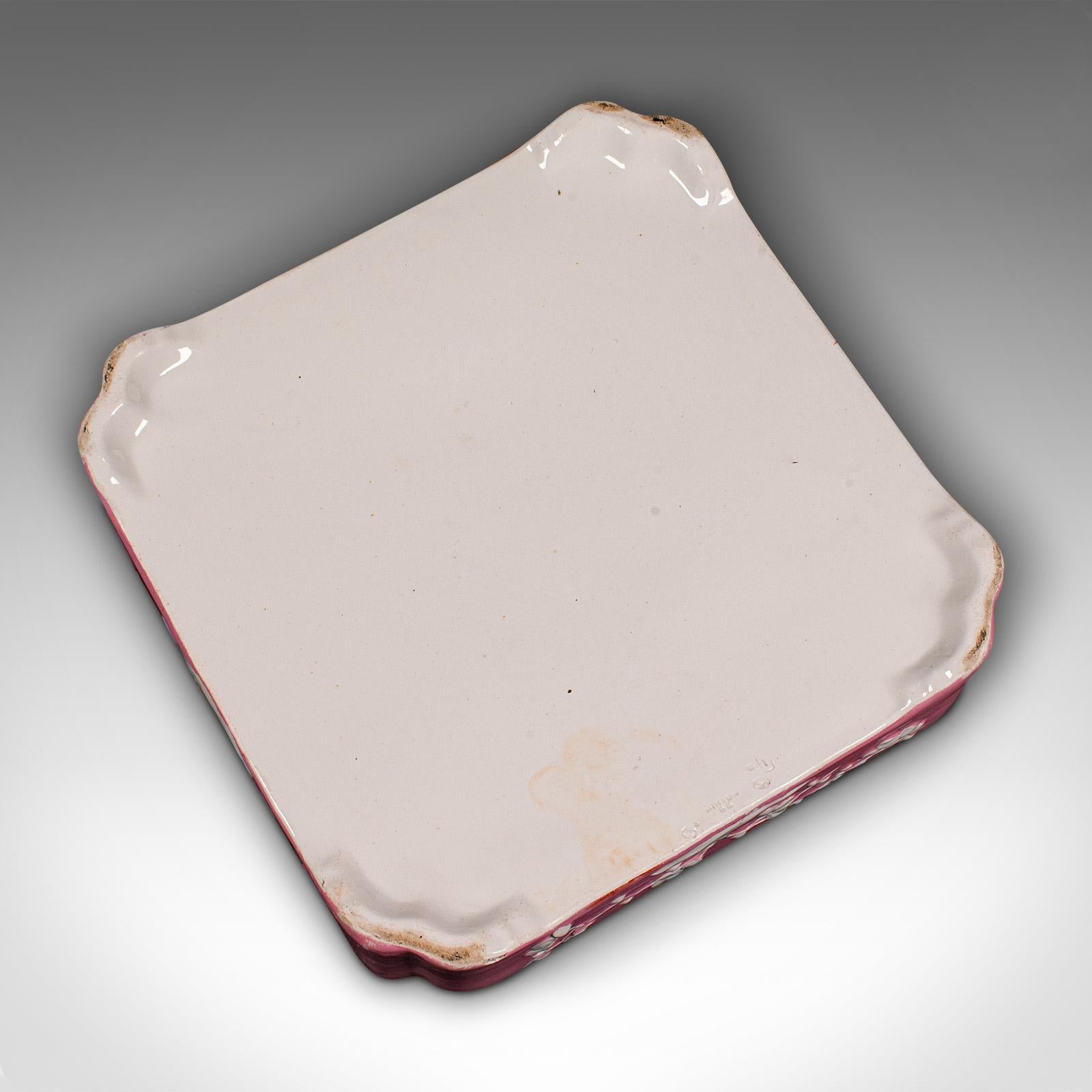 Antique Cheese Wheel Dish, English, Ceramic, Decorative Butter Tray, Victorian For Sale 3