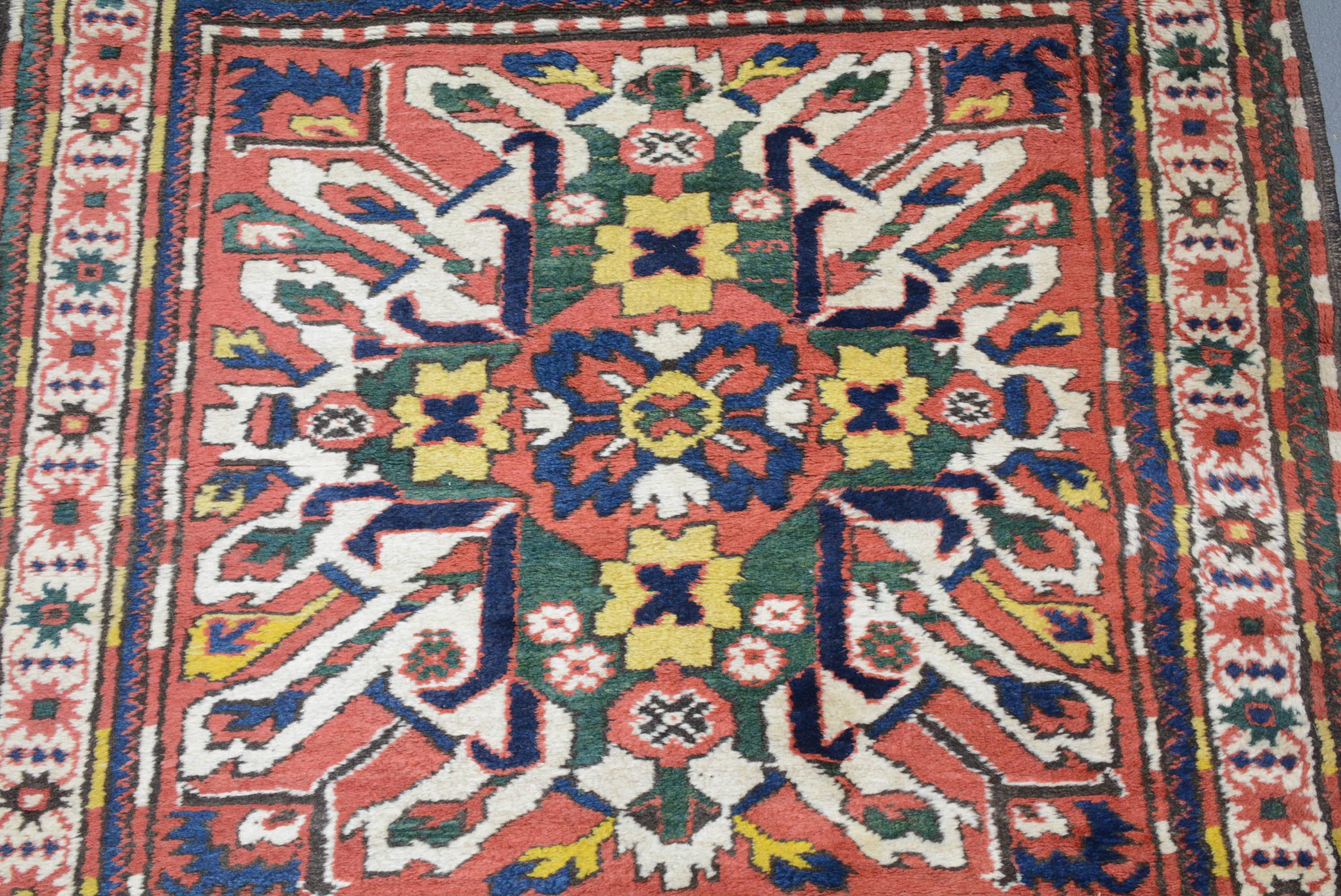 Caucasian Antique Chelaberd Eagle Kazak Runner For Sale