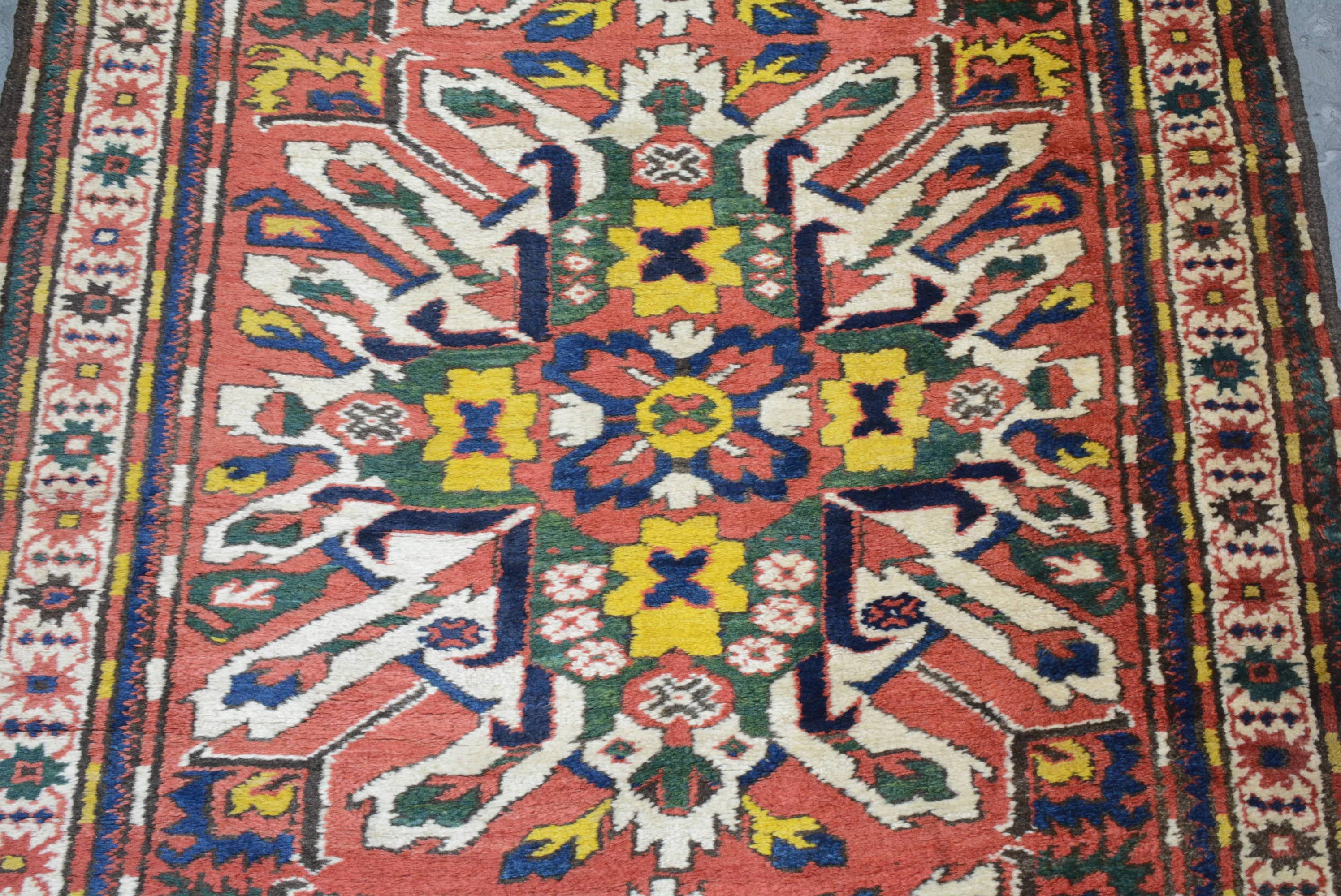 Antique Chelaberd Eagle Kazak Runner In Excellent Condition For Sale In Closter, NJ