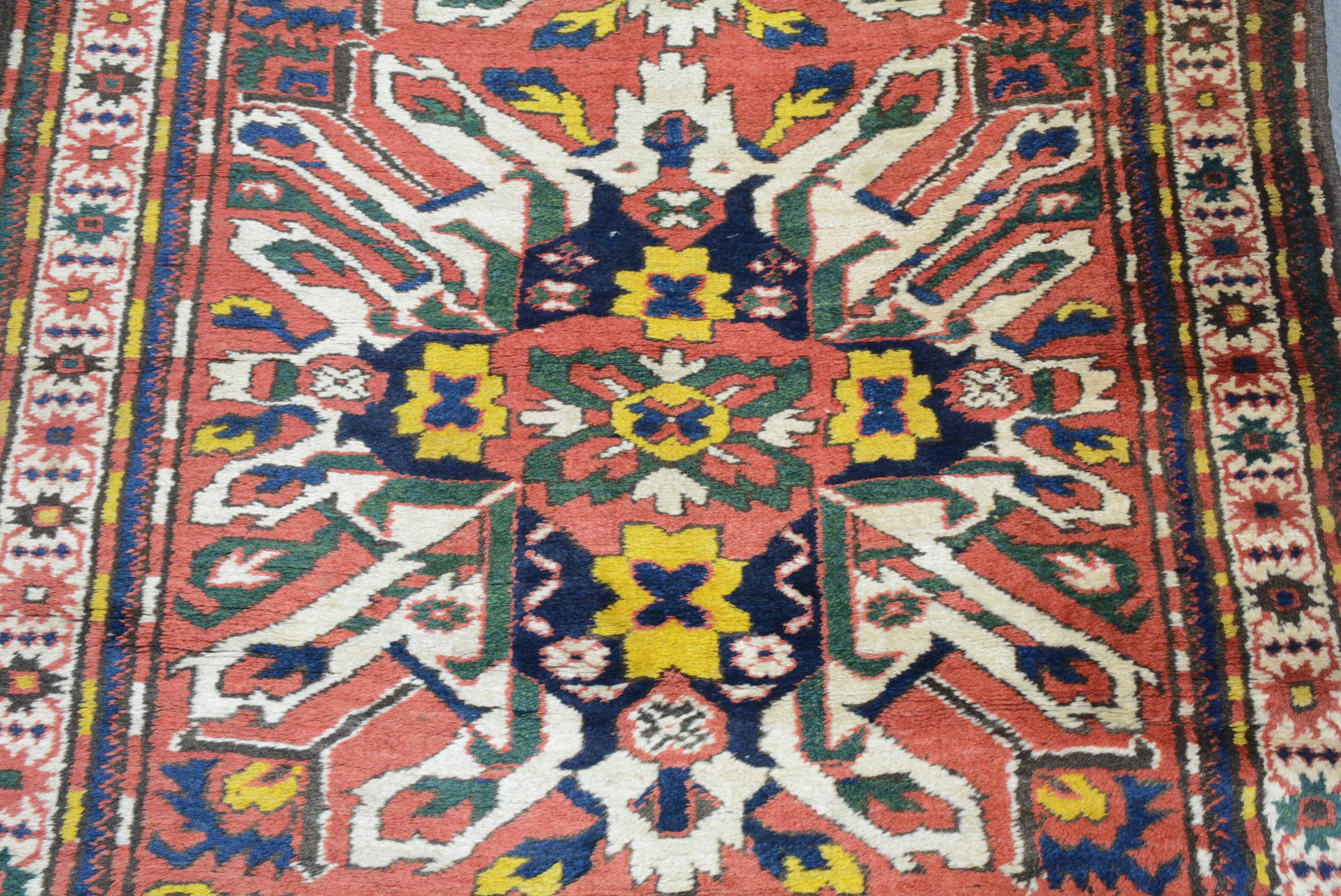 19th Century Antique Chelaberd Eagle Kazak Runner For Sale