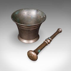 Antique Chemist's Counter Mortar & Pestle, English, Bronze, Apothecary, Georgian