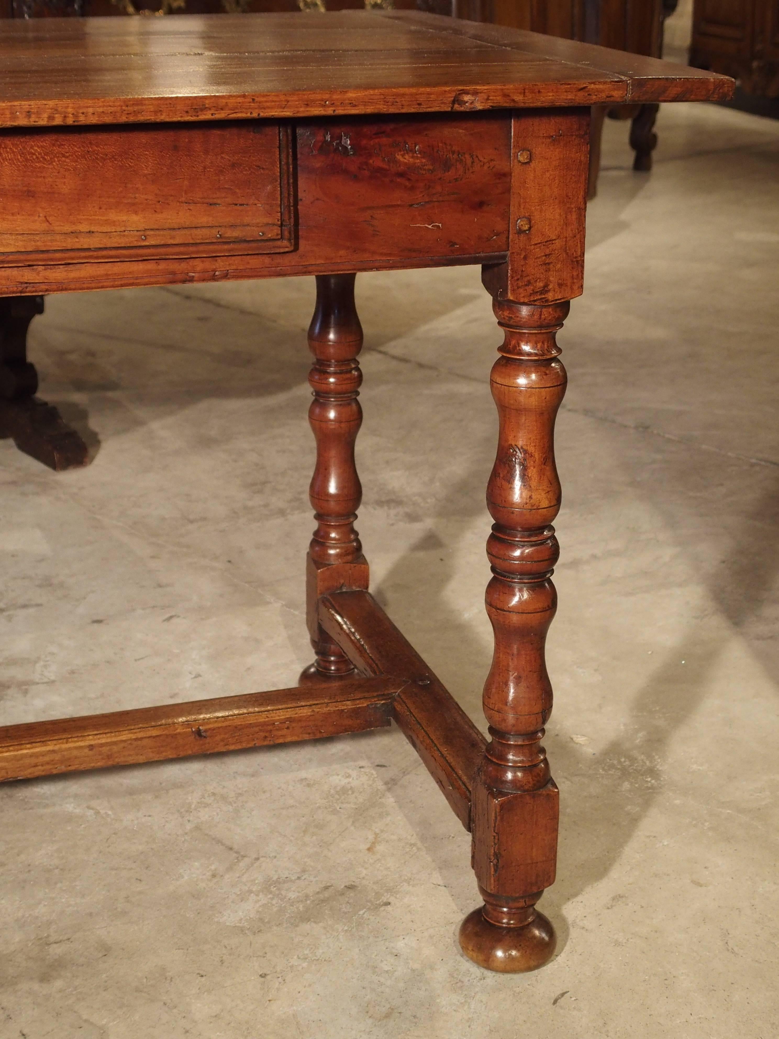 Antique Cherry and Walnut Wood Side Table, 18th Century 2