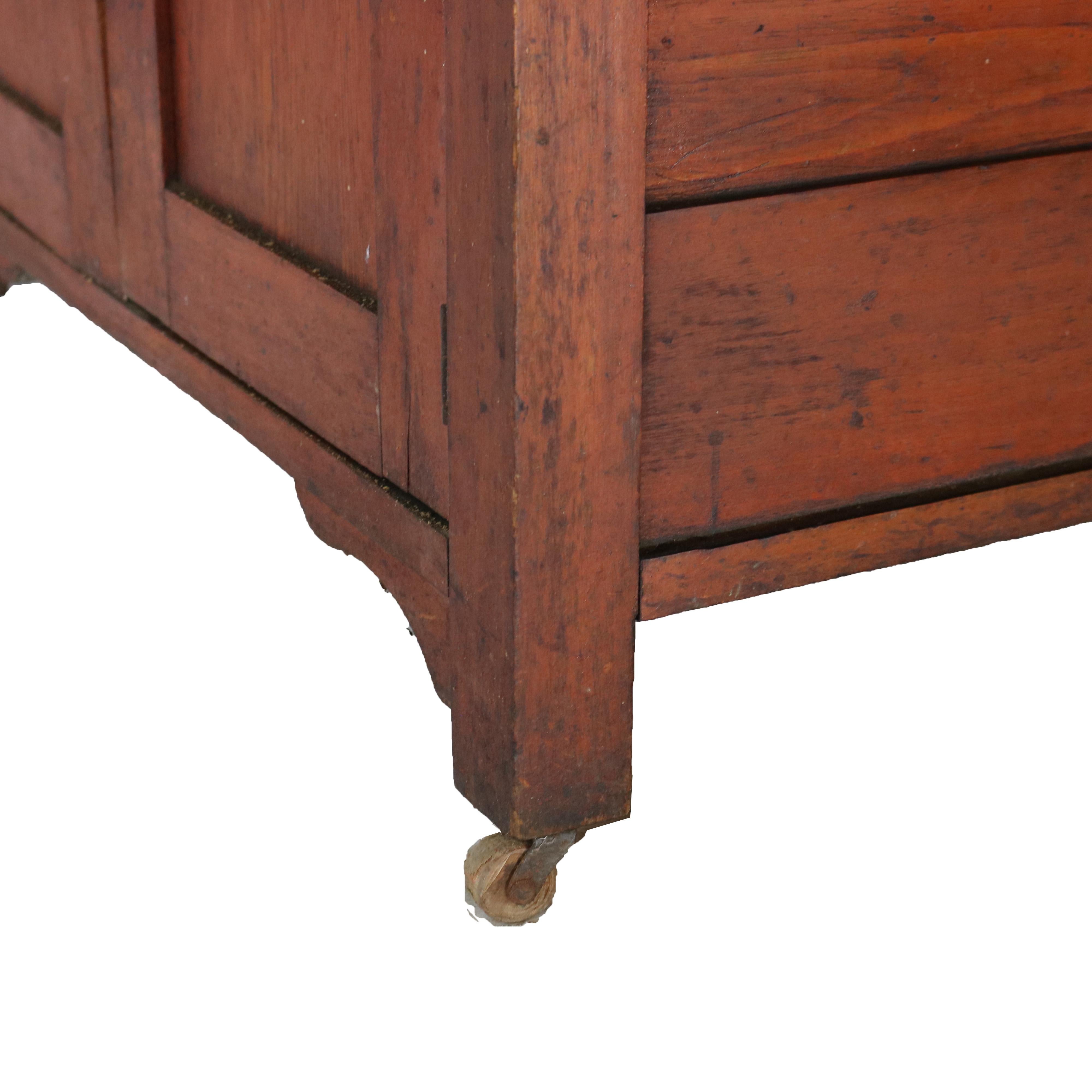 Antique Cherry Bakers Kitchen Cabinet with Upper Step-Back C1920 11
