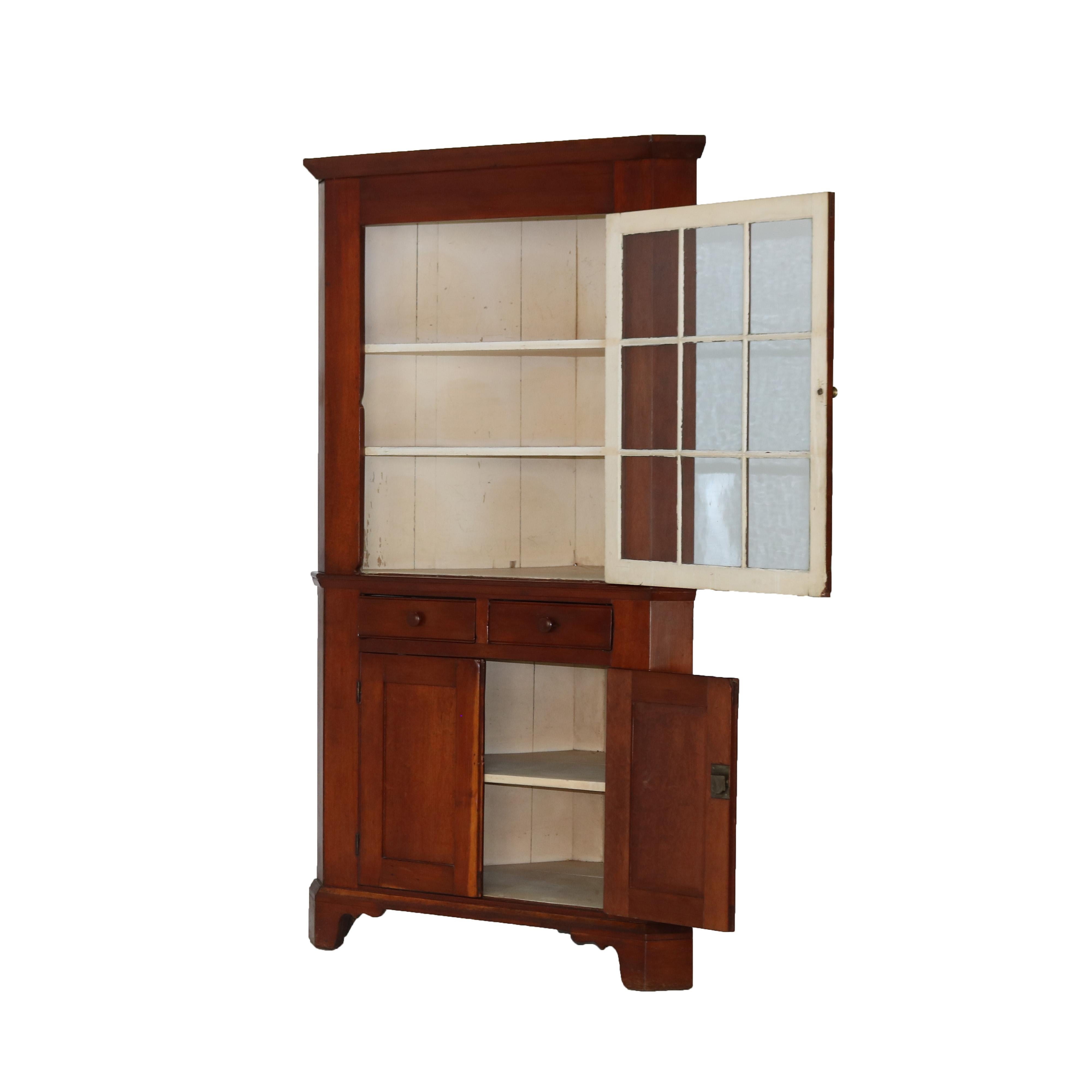 ***Reduced Delivery Rates - See Below or Click “Ask The Seller” to Request a Quote***

Antique Cherry Corner Cabinet with Nine Panel Upper Door C1840

Measures - 79.75